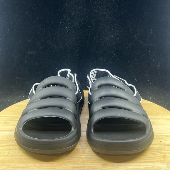 UGG SPORT YEAH Slingback Logo Pool Slides Sandals Black White Panda - Men’s Sz - Picture 4 of 9